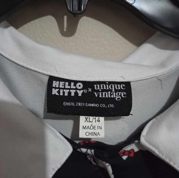 Hello Kitty x Unique Vintage Fit & Flare Collared Dress Navy Blue Size XL - Picture 5 of 5